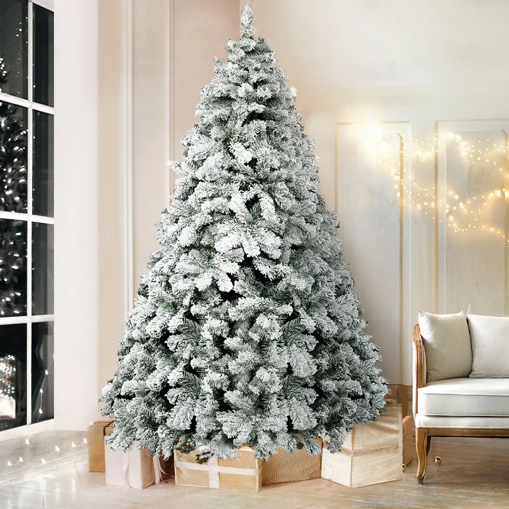 Jingle Jollys Christmas Tree 1.8m Snow Flocked Xmas Tree Decorations 468 Tips 