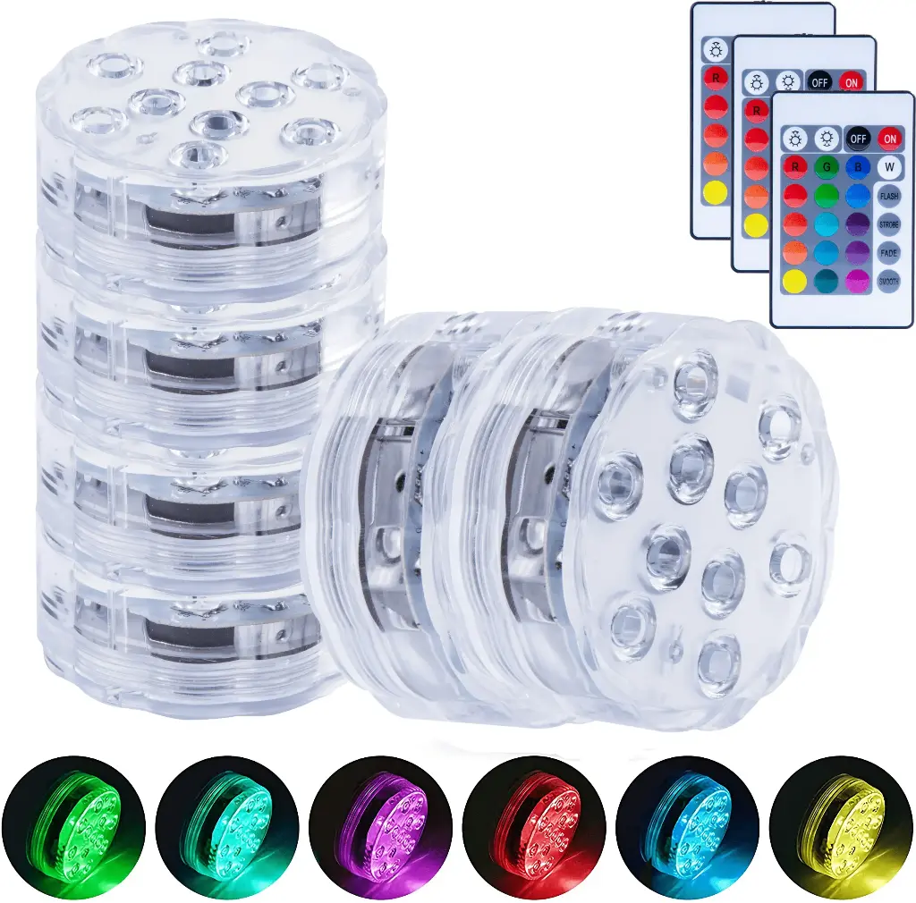 Lazy Dayz 13 Colors LED Remote Pool Light 6 Pack 