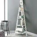 Artiss Bookshelf Corner Shelf 5 Tiers - CANE White 