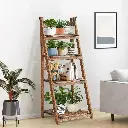 Rustic Wood 4 Tier Plant Stand Bookshelf 38CM Corner Shelf 