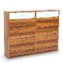 Sarantiono Shoe Cabinet organiser storage rack 1200 X 240 X 920 - BROWN