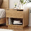 Artiss Bedside Table 1 Drawer 1 Shelf Nightstand Pine 
