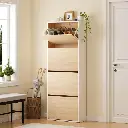 Artiss Shoe Rack Cabinet 24 Pairs Adjustable Shelf Pine 