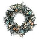 Jingle Jollys 60cm Christmas Wreath with LED Lights Snowy Garland Xmas Decor 