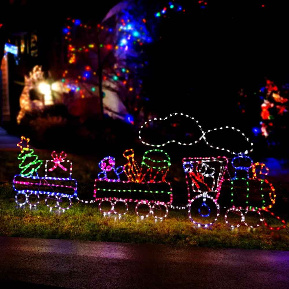 Jingle Jollys 2.1M Christmas Lights 631 LED Train Motif Light Decorations 