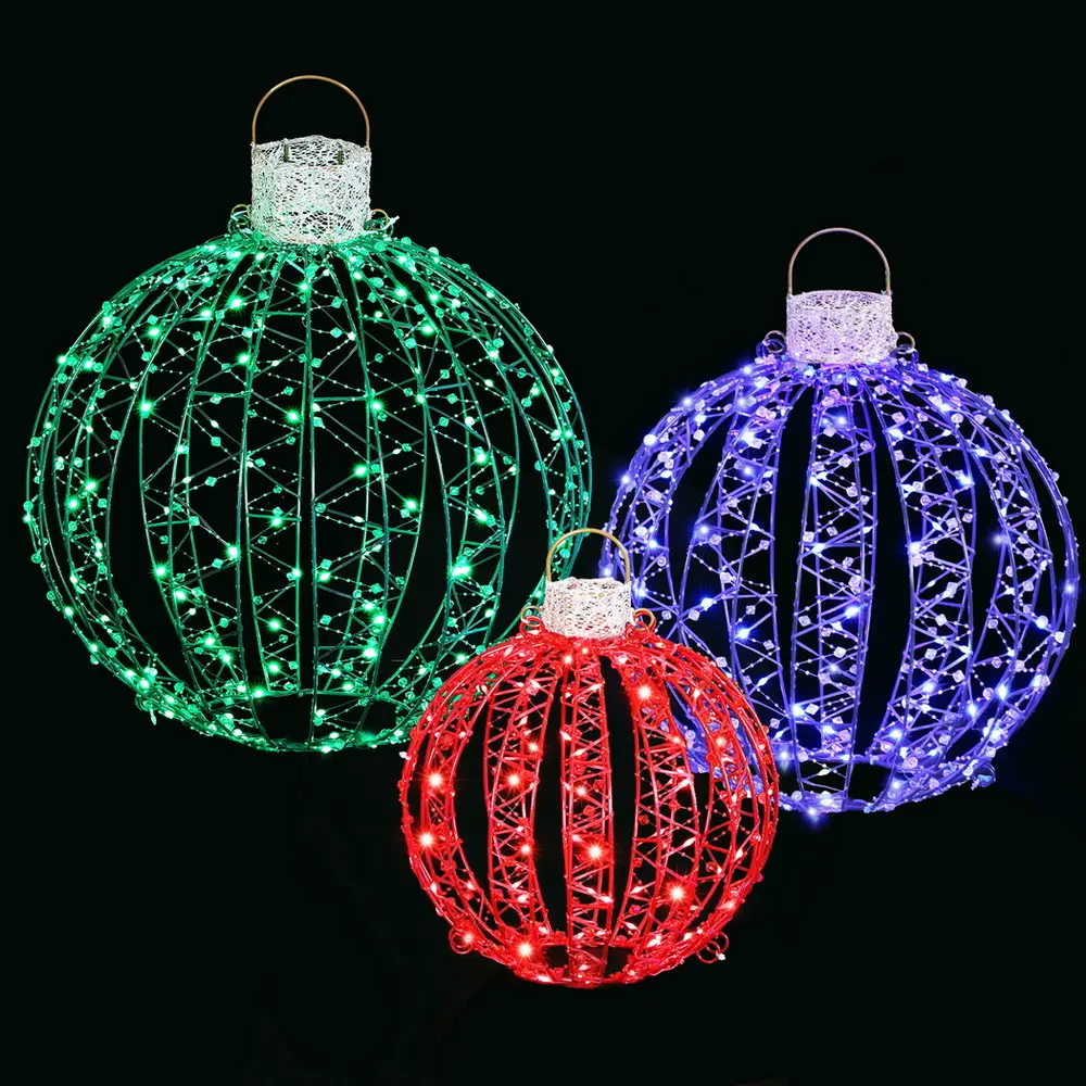 Jingle Jollys Christmas Lights 320 LED Fairy Light 3pcs Ball Decorations Set 