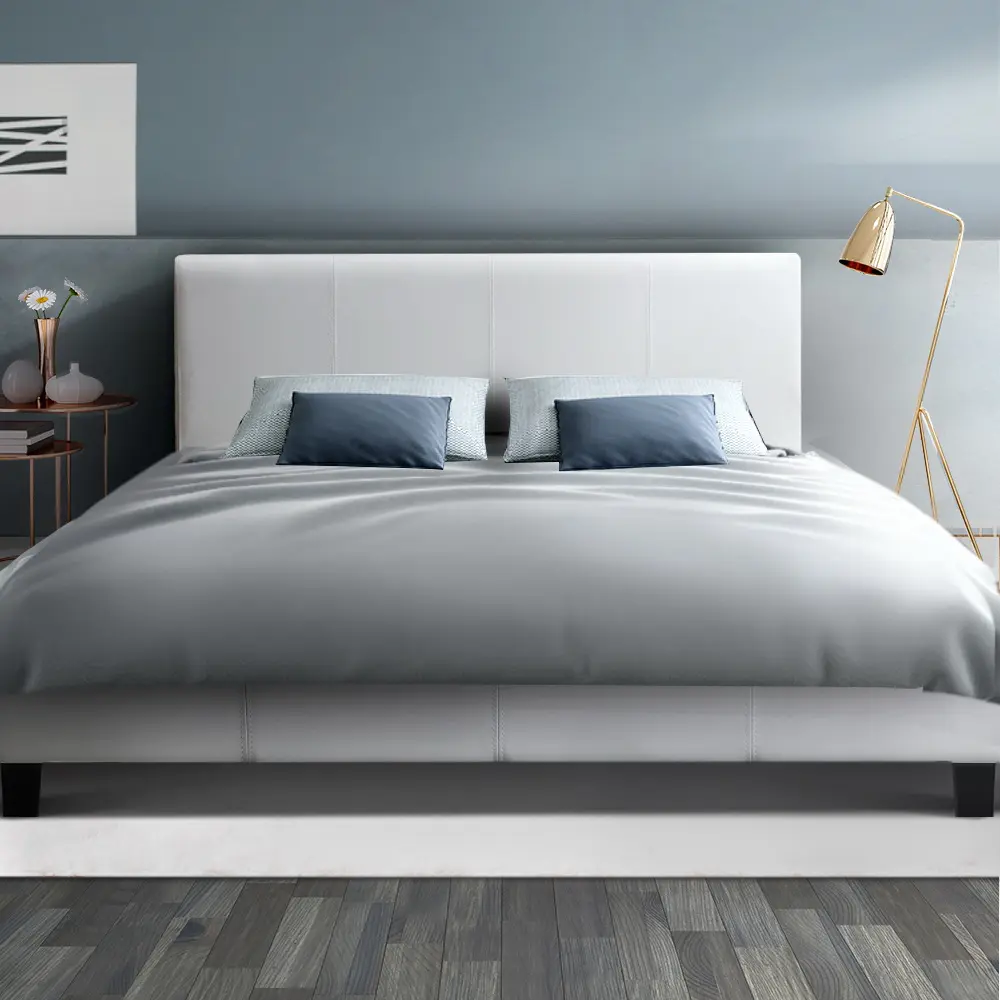 Artiss Bed Frame Double Size White NEO 
