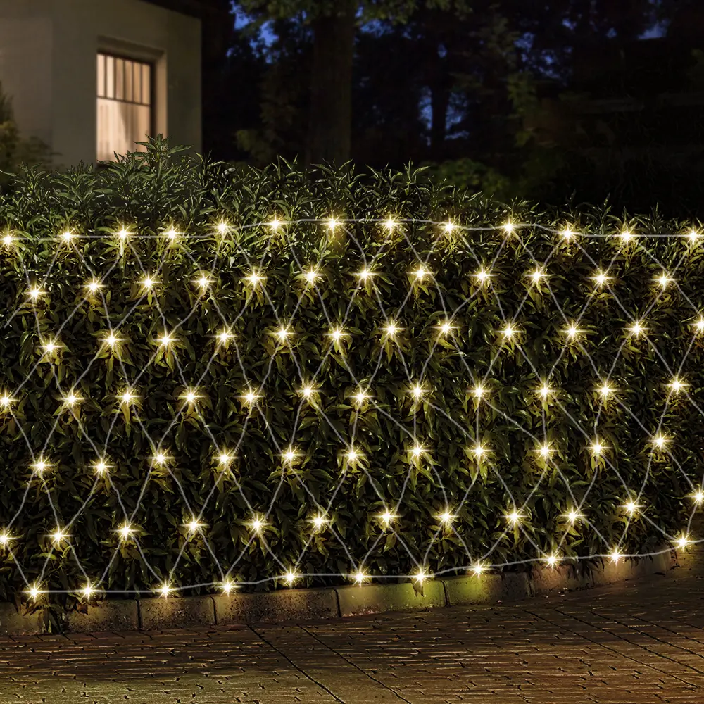 Jingle Jollys 1000 LED Christmas Lights 4mx6m Net String Light Warm White 