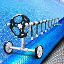 Aqua buddy Pool Cover 500 Micron 10x4m Silver Swimming Pool Solar Blanket 5.5m Roller 