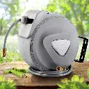 Water Hose Reel 30M Retractable Garden Auto Rewind Brass Spray Gun 