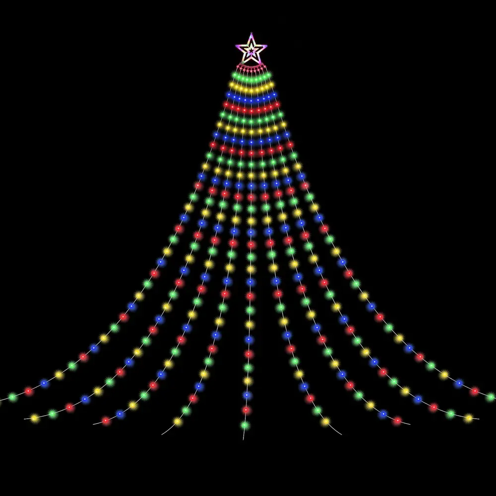 Jingle Jollys 3.8M Christmas Lights Waterfall String Light 340 LED 