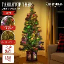 Christabelle 4ft Christmas Tree Glittery Gold Pine Led Multi Lights Xmas Decor 
