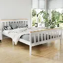 Artiss Bed Frame Double Size Wooden White PONY 
