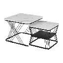 Artiss Nesting Coffee Table Set of 2 Marble Effect 