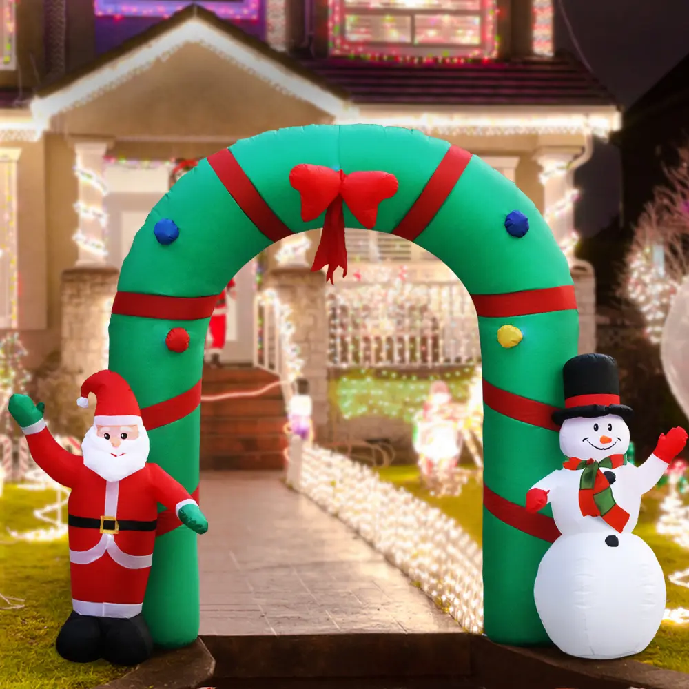Jingle Jollys Christmas Inflatable Archwary 2.8M Illuminated Decorations 