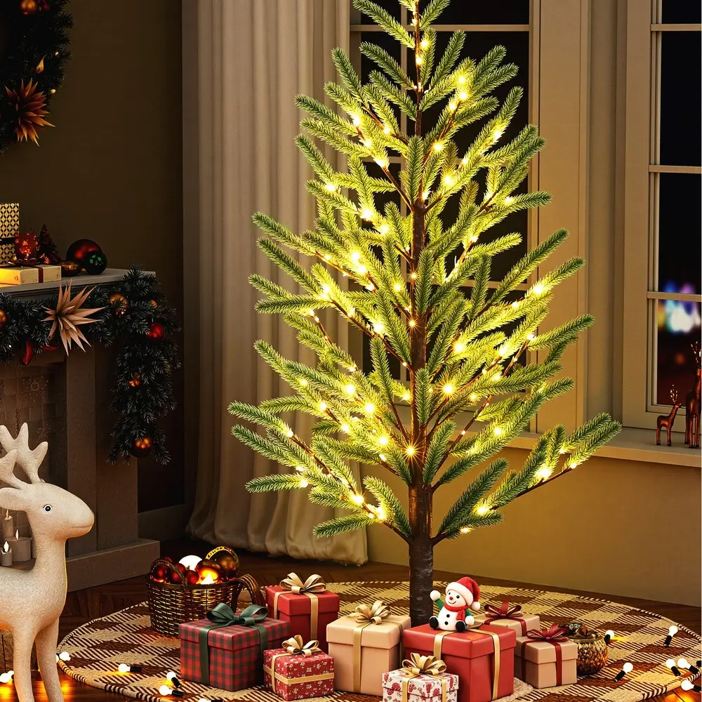 Jingle Jollys Christmas Tree 1.8M Pre-lit LED Xmas Tree 8 Modes Party Decoration 