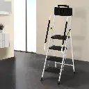 Giantz 4 Step Ladder Multi-Purpose Folding Steel Platform Tool Bag Handrails 
