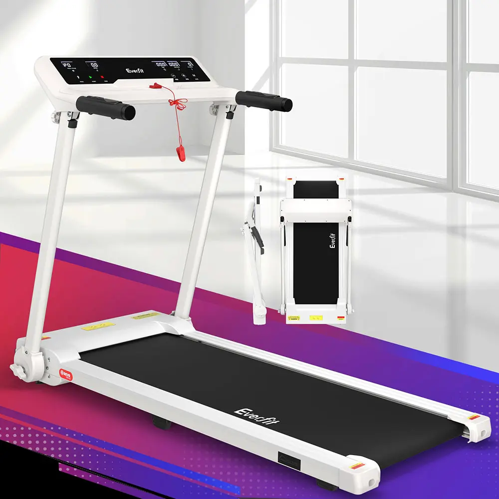 Everfit Treadmill Electric Home Gym Fitness Exercise Knob Foldable 450mm White 