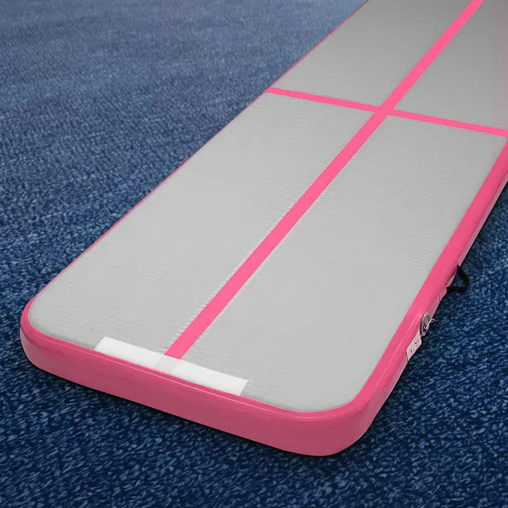 Everfit 3m x 1m Air Track Mat Gymnastic Tumbling Pink and Grey 