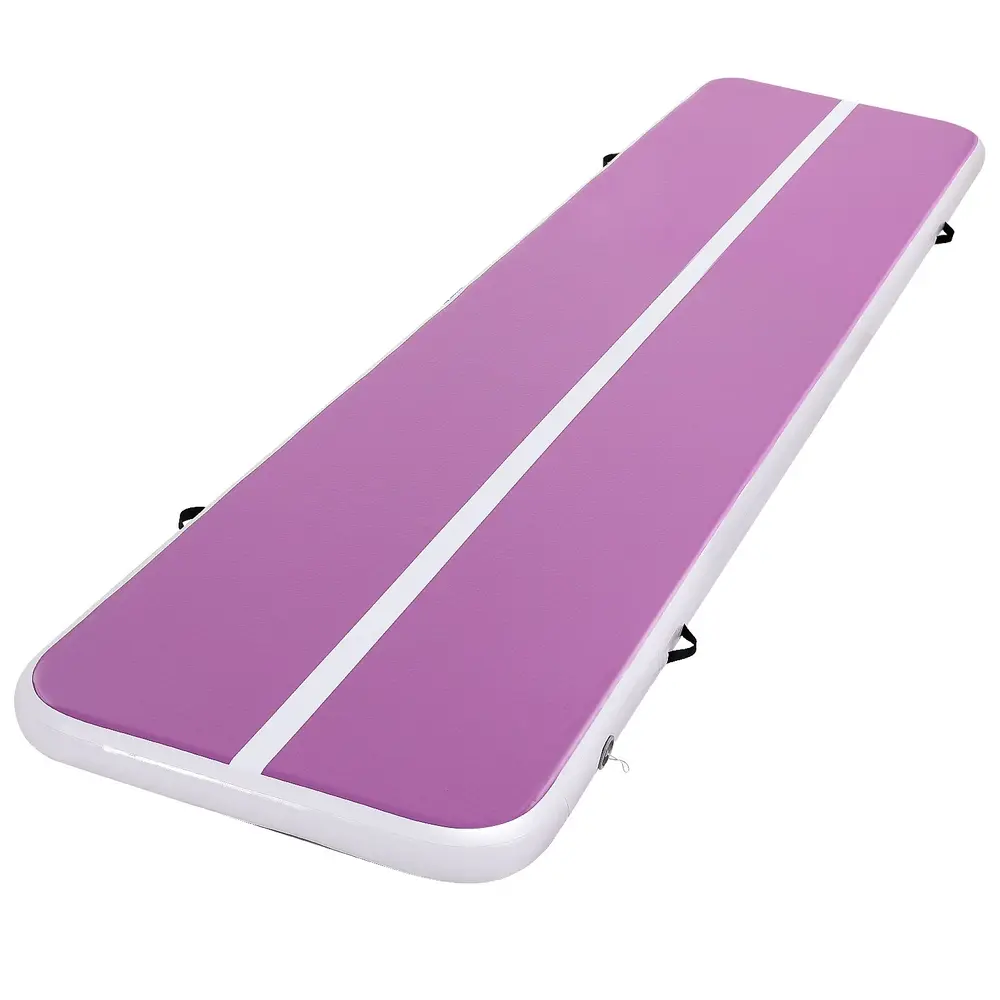 Everfit 4M Air Track Gymnastics Tumbling Exercise Cheerleading Mat Inflatable Purple 