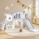 Keezi Kids Slide Swing Set Ball Hoop Rings Football Outdoor Toys 