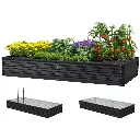 Green Fingers Raised Garden Bed 2 Pcs 210x90cm Planter Box Container Galvanised Metal Outdoor 