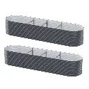 2x Green Fingers Raised Garden Bed 320X80X56cm Oval Planter Box 