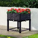 Green Fingers Garden Bed 40x40x23cm PP Planter Box Raised Container Growing Herb 