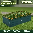 Wallaroo Garden Bed 120 x 60 x 30cm Galvanized Steel - Green/Grey