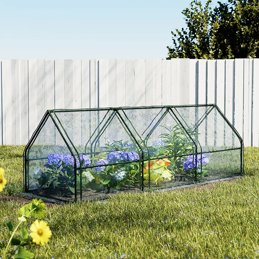 Green Fingers Greenhouse 2.7x0.9x0.9M Mini Green House Raised Garden Bed Planter Box 