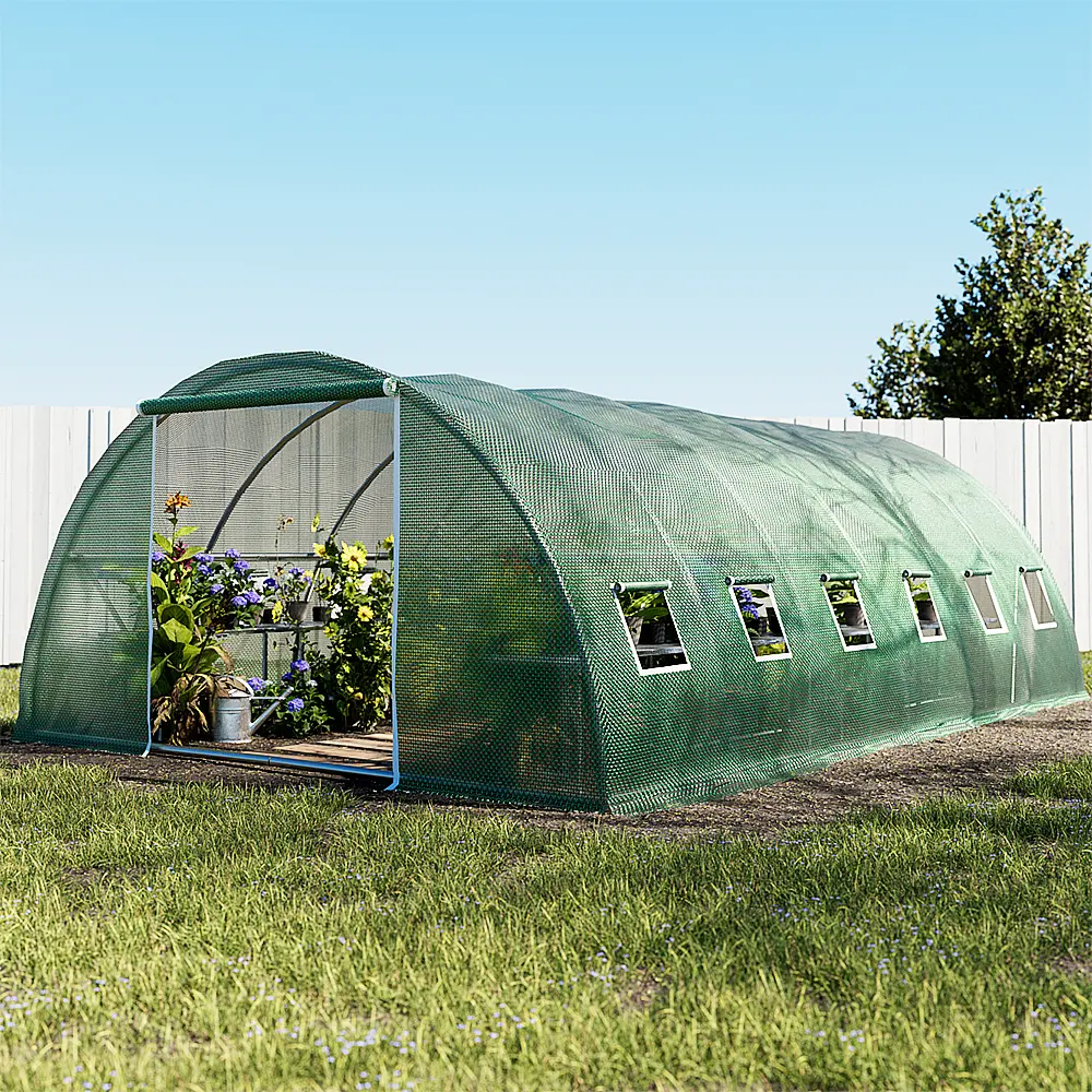 Green Fingers Greenhouse 6x4x2M Walk in Green House Tunnel Plant Garden Shed Dome 
