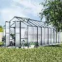 Green Fingers Greenhouse 6.3x2.44x2.1M Aluminium Polycarbonate Green House Garden Shed 