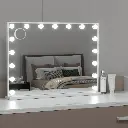 Embellir Makeup Mirror 80x60cm Hollywood Vanity with LED Light Tabletop White 
