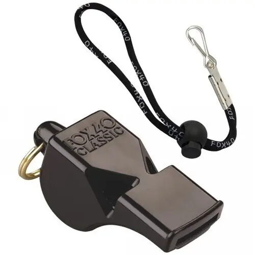 Fox 40 Classic Whistle Outdoor Safety Sports Referee Football Soccer - Black 