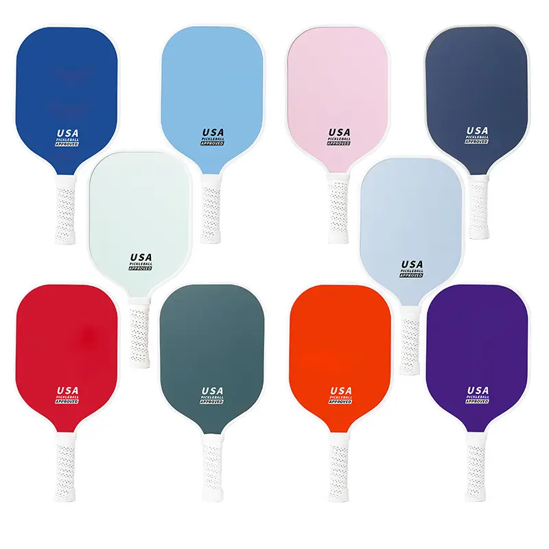 Fiberglass Pickleball Paddle - Lightweight 215g with Anti-Slip TPU Grip for Outdoor Sports (Green/Orange/Blue/Red/Purple)
