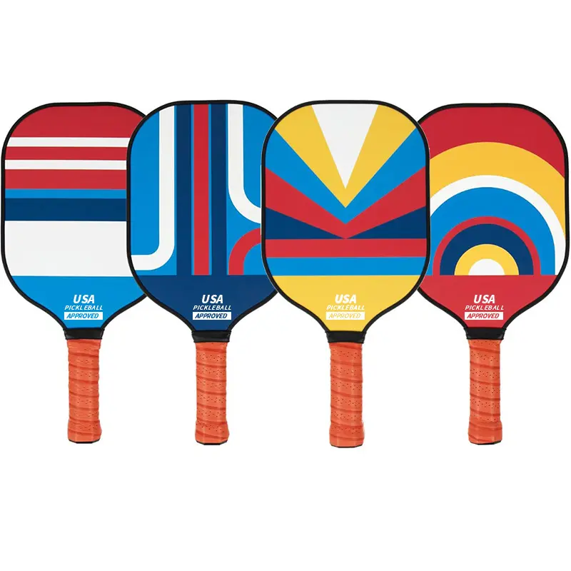 Colorful Geometric Patterns Fiberglass Pickleball Paddle - Lightweight 220g with Anti-Slip TPU Grip for Outdoor Sports (style1,2,3 & 4)