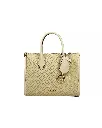 Michael Kors Women's Mirella Small Top Zip Crossbody Tote Bag Creme - One Size 
