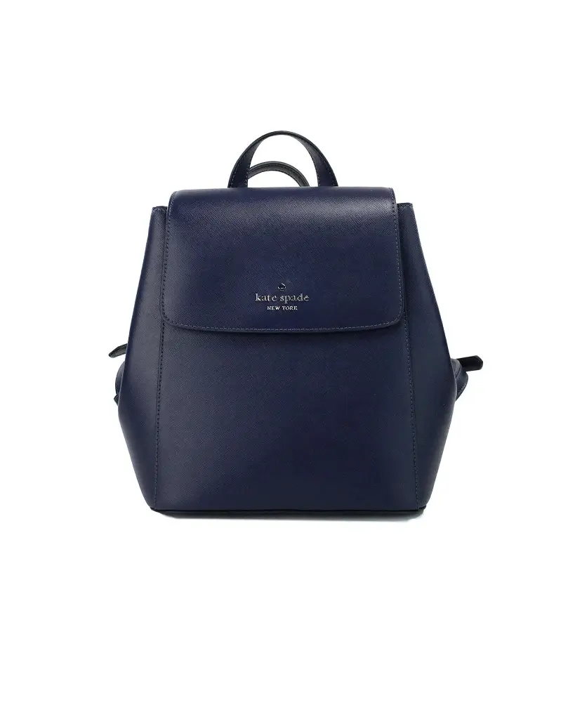 Kate Spade Women's Madison Navy Saffiano Leather Medium Flap Shoulder Backpack Bag - One Size 