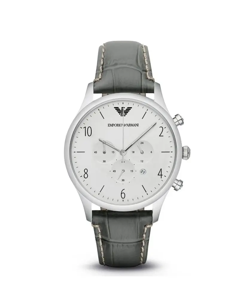 Armani Men's Green Leather Watch - One Size 