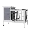 i.Pet Rabbit Hutch Chicken Coop 97cm x 49cm x 86cm Chicken Coop Large Run Wooden Outdoor Cage House 