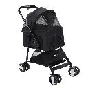 i.Pet Pet Stroller Dog Pram Cat Carrier Travel Large Pushchair Foldable 4 Wheels Black 
