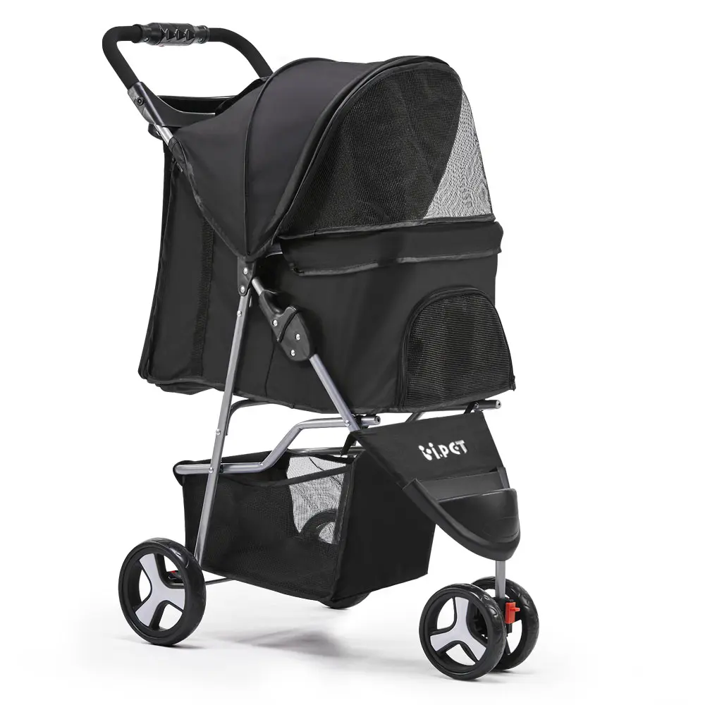 i.Pet Pet Stroller Dog Pram Cat Carrier Large Travel Pushchair Foldable 3 Wheels 