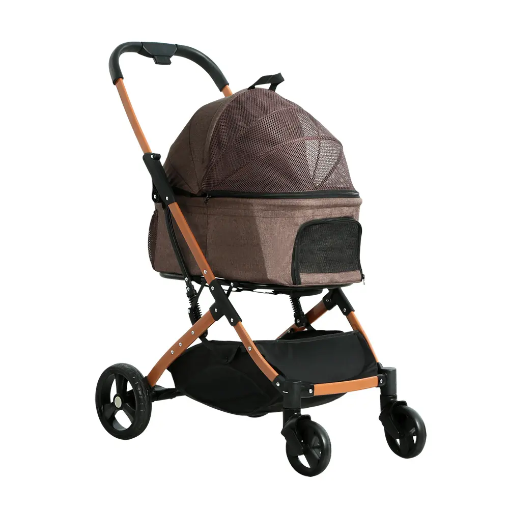 i.Pet Pet Stroller Dog Pram Large Cat Carrier Travel Foldable 4 Wheels Pushchair Double 