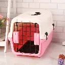 YES4PETS Medium Portable Plastic Dog Cat Pet Pets Carrier Travel Cage With Tray-Pink 