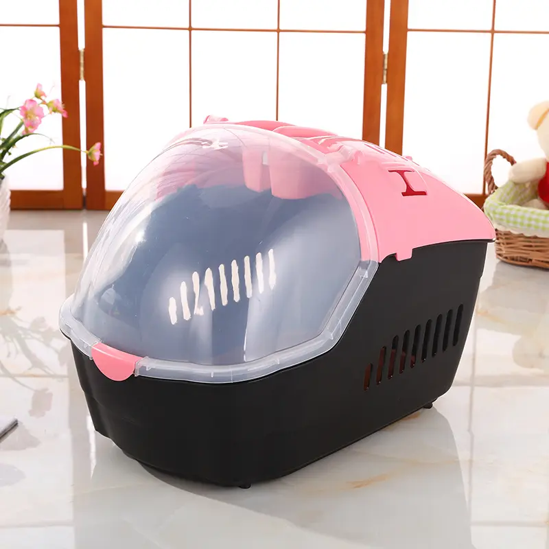 YES4PETS Medium Portable Travel Dog Cat Crate Pet Carrier Cage Comfort With Mat-Pink 
