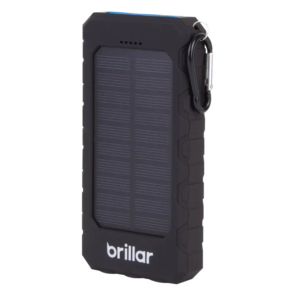 Brillar 8000mAh Solar USB Power Bank 200 Lumens LED Torch 