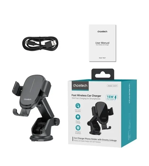 CHOETECH T203-F 15W Gravity Car Charger Holder 