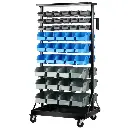 Giantz 90 Storage Bin Rack Stand Double-sided Wheels 