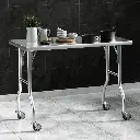 Cefito Stainless Steel Kitchen Benches Work Bench Wheels 122X61CM 430 