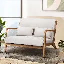 Artiss Armchair Lounge Chair Accent Armchairs Couch Sofa Loveseat Beige Wood 